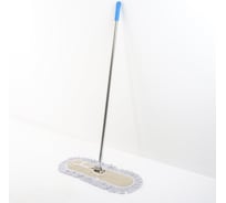Плоская швабра Доляна стальной черенок, широкая х/б насадка, 58х15.5х120 см 4462277