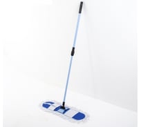 Плоская швабра Доляна окрашенный телескопический черенок, широкая х/б насадка, 60х16х120 см 1383771