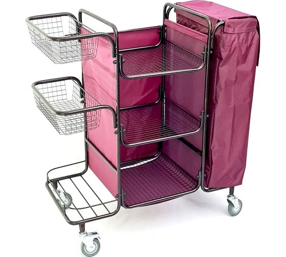 Разборная тележка для горничной oldoak бордовый мешок ТГР 1 АА2318