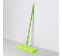 Плоская швабра Доляна окрашенный телескопический черенок, двусторонняя микрофибра букли, 40 см, цвет микс 752845