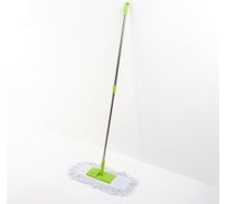 Плоская швабра Доляна телескопический стальной черенок, х/б насадка, 43х12х87 см, микс 4462276