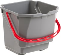 Ведро для тележки TTS NICKITA 25 л, серое с красной ручкой T080155ER