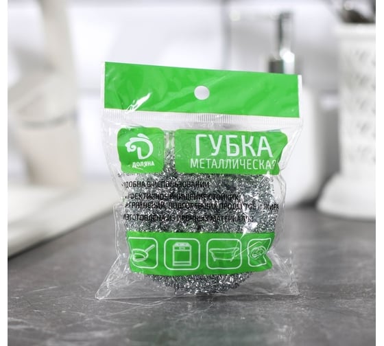 Губка Доляна металлическая спираль, 18 гр 647016