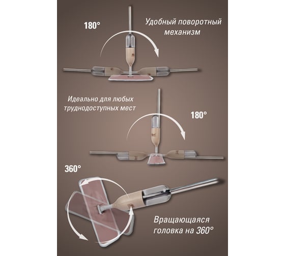 Система для уборки KRAFT Spray Mop швабра-спрей, 2 насадки KT 835804