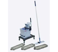 Набор Vileda Professional №3 Необходимый минимум с УльтраСпид Про: ведро 25 л, отжим, рычаг, платформа на колесах, держатель мопов, ручка алюминиевая 150 см, 3 мопа Трио 166378