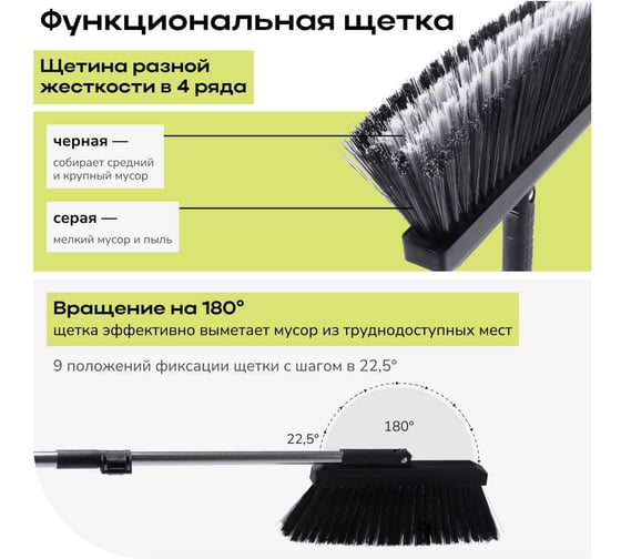 Щетка и совок ZETTER М, цвет черный BD-BS-01-MB