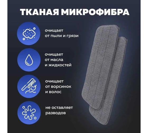 Швабра с распылителем Ridberg 2.0 White (2 тряпки) 1212898