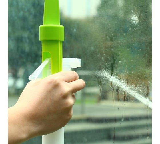 Щетка для мытья окон DEKO WC04 с распылителем, зеленая 065-0888