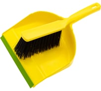 Набор Palisad Home совок с кромкой 330x225 мм и щетка-сметка 285 мм, желтый 933125