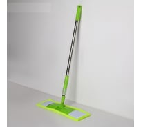 Плоская швабра Доляна стальной телескопический черенок, микрофибра, 44х13х92 см 1861258