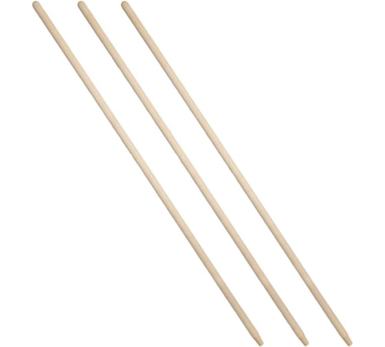 Комплект деревянных черенков YOZHIK с еврорезьбой, D=25 мм, L=1200 мм, береза, 3 шт ЧР/120/3 1