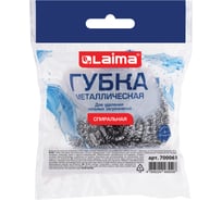 Губка LAIMA мочалка, металлическая, спиральная, 15г, для посуды, гриля, плиты 700061