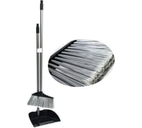 Комплект GoGo ПВХ, совок с метлой, черный, ручка металлическая 85 см 60056 NIGHT