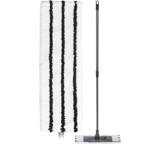 Швабра плоская Econova с телескопической ручкой, со сменной насадкой из микрофибры, 420x150x750 мм, темно-серый 435296715 1