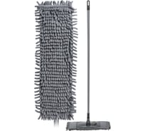 Шваба плоская Econova со сменной насадкой из микрофибры синель, 420x150x1250 мм, темно-серый 435296515