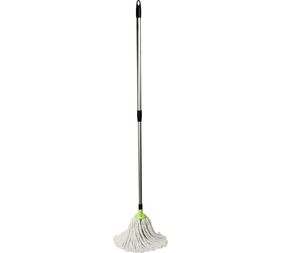 Швабра с веревочным мопом In'Loran салатовый, 180г, телескопическая ручка 70-120 см SMP-101SLT 1
