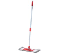 Швабра с флаундером PERKLIN 40см, микрофибра синель, черенок 75-130 см, МОП (тип К) 700981