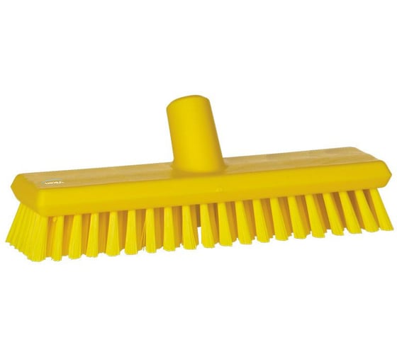 Щетка скребковая поломойная с подачей воды Vikan 270 мм, средний ворс, желтый цвет 70436 1