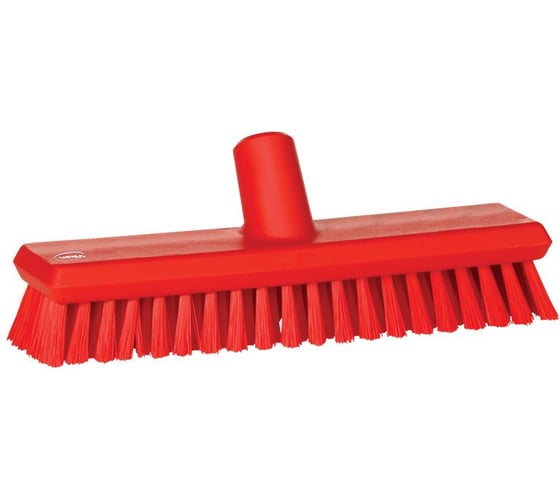 Щетка скребковая поломойная с подачей воды Vikan 270 мм, средний ворс, красный цвет 70434 1