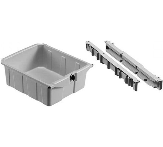 Ящик пластиковый TTS серый, с винтами и направляющими, 22 л R070440 1