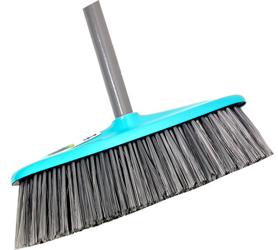 Щетка GoGo ПВХ, цвет голубой, с деревянной серой ручкой, 120 см 60300 BLUE