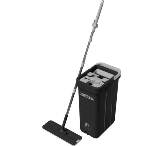 Швабра с отжимом и ведром Zetter L 2.0, черный V-L-00-13-L-B 1