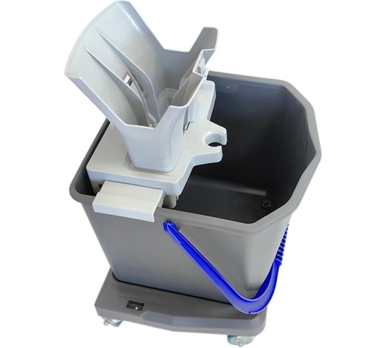 Комплект для уборки пола РОСМОП колесная база, ведро 25 л с синей ручкой, фиксаторы, WRQL Pro-25LB 1