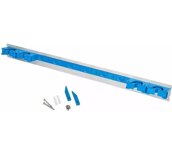 Настенное крепление, 4 зажима 6 крючков, 800 мм, синий NV NV-09010-3B