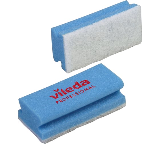 Губки профильные VILEDA минимальная жесткость, 10шт, синие, белый абразив, 15х7х4.5см, 102 703627