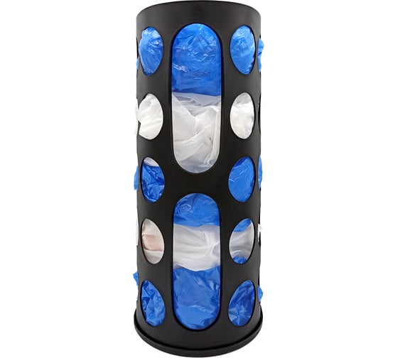 Корзина диспенсер для хранения пакетов и бахил LAIMA ULTRA средняя, 37х16х13см, крепеж, черный 701663