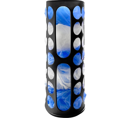 Корзина диспенсер для хранения пакетов и бахил LAIMA ULTRA большая, 45х16х13см, крепеж, черный 701665