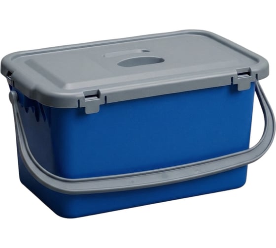 Ведро Bayersan 15л, пластик, для мытья окон, с крышкой, синее 520644