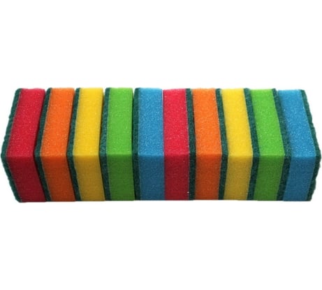 Губки для мытья посуды РемоКолор, 80x50x25 мм, 10 шт. 20-6-107