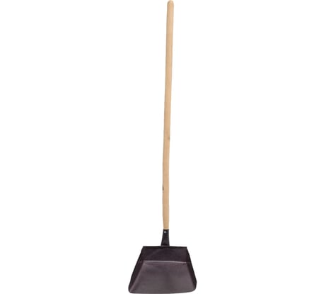 Хозяйственный совок РемоКолор металлический, деревянная вертикальная рукоятка, 75 см 61-1-012