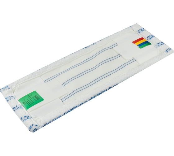 Плоский моп NV микрофибра, 40 см, мягкий абразив, крепление карман и ухо MFSO-M-40/C