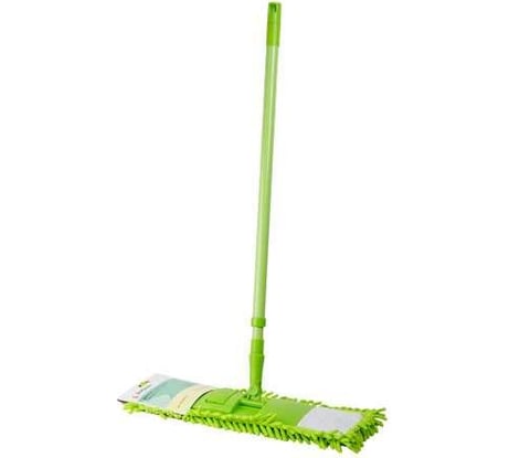 Швабра для пола PERFECTO LINEA Solid с насадкой из шенилла, зеленая 43-492033