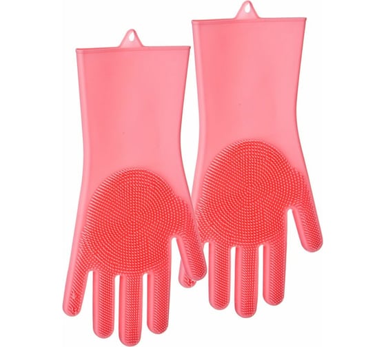Силиконовые перчатки для мытья посуды Agness 35x15 см 923-112