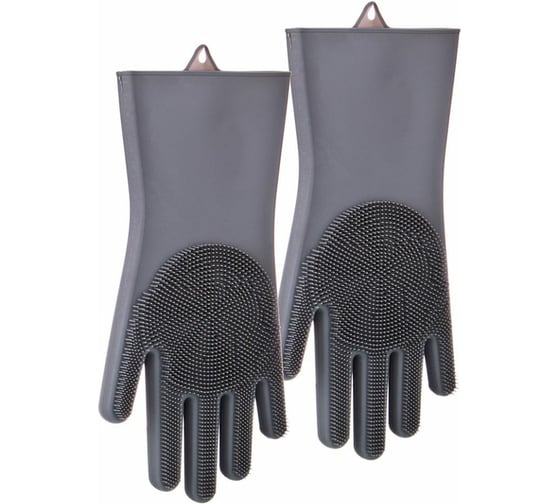 Силиконовые перчатки для мытья посуды Agness 35x15 см 923-113