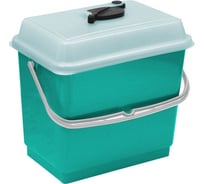 Ведро для одноразовых салфеток TTS 4 л, с ручкой и герметичной крышкой, зеленое, 10 шт 00003383K10