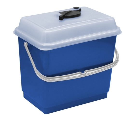 Ведро для одноразовых салфеток TTS 4 л, с ручкой и герметичной крышкой, синее, 10 шт 00003382K10 1