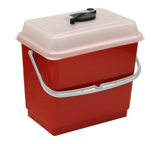 Ведро для одноразовых салфеток TTS 4 л, с ручкой и герметичной крышкой, красное, 10 шт 00003381K10 1