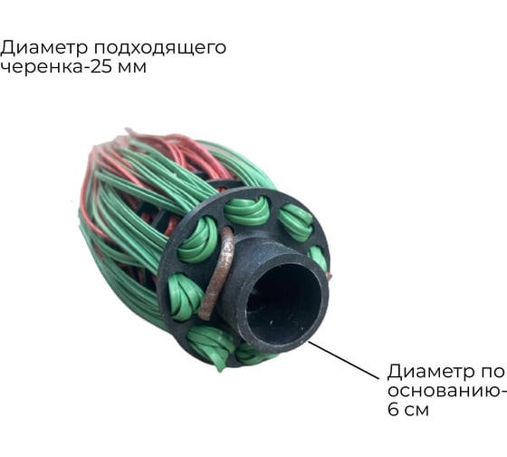 Метла ООО Агростройлидер полипропиленовая, круглая, трехкольцевая, с резьбой Ф22 мм, без черенка САД-14.04