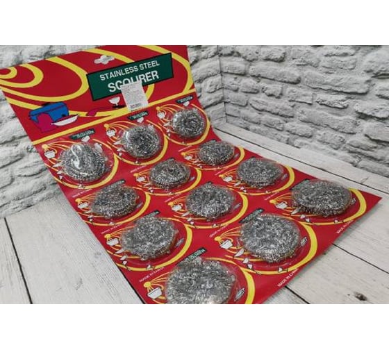 Губки для посуды Bikson металл, набор 12 шт G0416-4 ХБ6481 1