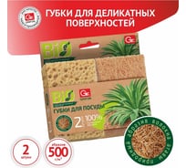 Губка для деликатных поверхностей GRIFON, абразив АГАВЫ, 2 шт в уп 910-062