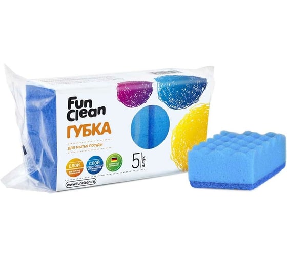 Губка для посуды Fun Clean 5 шт. 6792
