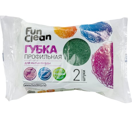 Губка для посуды Fun Clean профильная, 2 шт. 6795