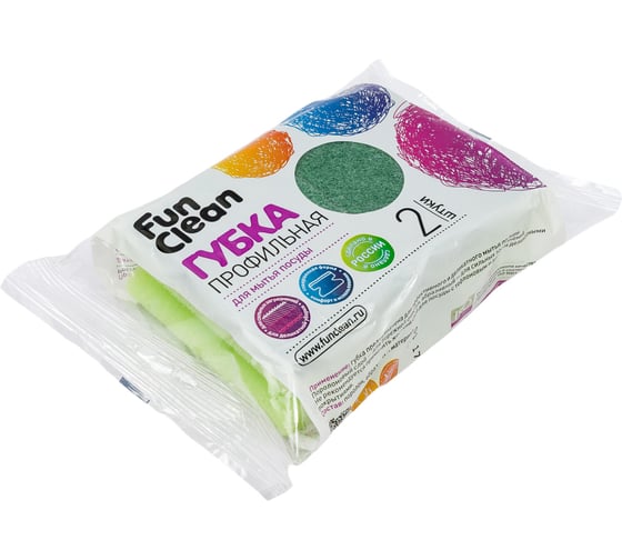Губка для посуды Fun Clean профильная, 2 шт. 6795