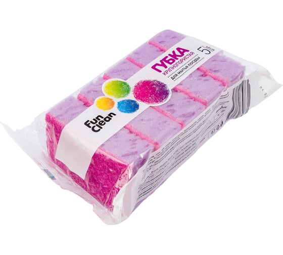 Губка для посуды Fun Clean крупнопористая, 5 шт. 12885
