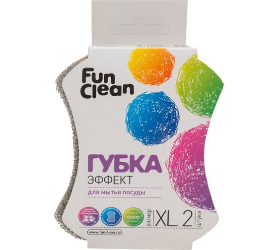 Губка для посуды Fun Clean "Эффект XL" 2 шт. 8323