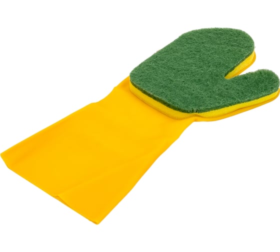 Губка-варежка с чистящим абразивным слоем Fun Clean (латекс+поролон+абразив) 6488